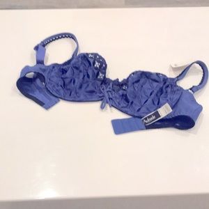 Aubade Size 32E Cobalt blue with black lace